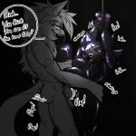 1:1 anthro arm_tuft arms_tied back_tuft balls bdsm belly big_balls big_breasts big_butt bodily_fluids bondage bondage_gear bound breasts breath butt canid canine canis clothing covered_eyes dialogue dominant dominant_male drooling duo elbow_tuft english_text female female_penetrated fetish_gear fluffy fluffy_hair fluffy_tail forced_insanity fur fur_markings genitals hair hands_on_legs headgear headwear hi_res hood hybrid imminent_knotting jackal knot knotted_penis kyle_(forced_insanity) latex latex_clothing latex_fetish latex_headwear latex_hood latex_skinsuit lean_muscle legs_tied male male/female male_penetrating male_penetrating_female mammal markings married_couple motion_lines multi_ear muscular_butt onomatopoeia open_mouth panting partially_colored penetration penis raised_arms restraints rope rope_bondage saliva saliva_on_tongue saliva_string sex six_the_wolf sketch skinsuit slightly_chubby smug sound_effects speech_bubble standing standing_sex submissive submissive_female suspension suspension_bondage tail teasing text thick_thighs tight_clothing tongue tuft vaginal vaginal_penetration vein veiny_knot whiskers wolf yellow_eyes