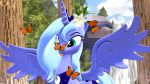  16:9 2018 2020 4k absurd_res arthropod blue_eyes butterfly equid female flower friendship_is_magic hi_res horn insect lepidopteran loveslove mammal my_little_pony plant princess_luna_(mlp) solo tongue tongue_out winged_unicorn wings 