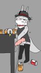4k 9:16 absurd_res alcohol animal_genitalia animal_penis anthro balls becoming_erect bedroom_eyes beer beverage big_penis bill_(foxfreeguy) bodily_fluids bottomless bow_tie bunny_costume canid canine canine_genitalia canine_penis clothed clothing costume countershading drunk expansion fedora fox foxfreeguy fur genital_expansion genitals grey_body grey_fur hat headgear headwear hi_res huge_penis hyper hyper_genitalia hyper_penis knot long_socks male mammal multicolored_body multicolored_fur narrowed_eyes penis penis_expansion seductive sheath solo substance_intoxication sweat throbbing throbbing_penis two_tone_body two_tone_fur vein veiny_penis white_body white_countershading