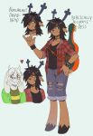 2026 alternative_fashion ambiguous/ambiguous ambiguous_gender anthro antlers asriel_dreemurr black_clothing black_coded black_shirt black_topwear boss_monster_(undertale) bottomwear bovid bracelet breasts brown_body brown_eyes brown_fur brown_hair buckteeth caprine choker clothed clothed_ambiguous clothed_anthro clothing cuffed_jeans cute_fangs december_holiday deltarune denim denim_bottomwear denim_clothing devil_horns_(gesture) dreadlocks duo ear_piercing ear_ring english_text fangs floppy_ears fur gesture goat green_clothing green_jacket green_topwear grunge_(fashion) guitar_case hair hair_over_eye hand_gesture hand_on_hip hand_on_own_hip hi_res hooves horn humanoid_hands jacket jeans jewelry looking_away mammal medium_hair messy_hair necklace open_clothing open_jacket open_shirt open_topwear pants pattern_clothing pattern_shirt pattern_topwear piercing plaid plaid_clothing plaid_shirt plaid_topwear red_clothing red_shirt red_topwear ring_piercing shaded shirt short_hair simple_shading small_breasts smile smirk smug solo_focus standing studded_bracelet studded_jewelry studs style_emulation teeth text topwear torn_bottomwear torn_clothing torn_jeans torn_pants undertale undertale_(series) white_body white_fur white_hair wolfertinger