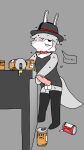 4k 9:16 absurd_res alcohol animal_genitalia animal_penis anthro balls becoming_erect bedroom_eyes beer beverage bill_(foxfreeguy) bodily_fluids bottomless bow_tie bunny_costume canid canine canine_genitalia canine_penis clothed clothing costume drunk expansion fedora fox foxfreeguy genital_expansion genital_fluids genitals hat headgear headwear hi_res knot long_socks male mammal narrowed_eyes penis penis_expansion precum seductive sheath solo substance_intoxication sweat throbbing throbbing_penis vein veiny_penis
