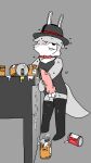 4k 9:16 absurd_res after_orgasm alcohol animal_genitalia animal_penis anthro balls becoming_erect bedroom_eyes beer beverage big_penis bill_(foxfreeguy) bodily_fluids bottomless bow_tie bunny_costume canid canine canine_genitalia canine_penis clothed clothing costume countershading cum cum_everywhere cum_on_desk drunk expansion fedora fox foxfreeguy fur genital_expansion genital_fluids genitals grey_body grey_fur hat headgear headwear hi_res huge_penis hyper hyper_genitalia hyper_penis knot long_socks male mammal messy multicolored_body multicolored_fur narrowed_eyes penis penis_expansion seductive sheath solo substance_intoxication sweat throbbing throbbing_penis two_tone_body two_tone_fur vein veiny_balls veiny_penis white_body white_countershading