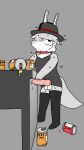 4k 9:16 absurd_res alcohol animal_genitalia animal_penis anthro balls becoming_erect bedroom_eyes beer beverage big_penis bill_(foxfreeguy) bodily_fluids bottomless bow_tie bunny_costume canid canine canine_genitalia canine_penis clothed clothing costume drunk expansion fedora fox foxfreeguy genital_expansion genitals hat headgear headwear hi_res knot long_socks male mammal narrowed_eyes penis penis_expansion seductive sheath solo substance_intoxication sweat throbbing throbbing_penis vein veiny_penis