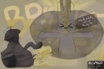 3:2 absurd_res animal_humanoid anthro big_butt black_body black_fur bodily_fluids butt domestic_cat duo english_text exclamation_point facesitting fart fart_cloud fart_fetish farting_in_mouth farting_on_another farting_on_face felid feline felis fur hi_res humanoid lagomorph lagomorph_humanoid leporid_humanoid lspagf male mammal mammal_humanoid onomatopoeia question_mark rabbit_humanoid random_bunny_(lspagf) sitting sitting_on_another sound_effects sweat sweatdrop sweaty_butt tail tears text thick_thighs