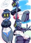 absurd_res antenna_wire ball beach_ball big_breasts big_butt black_body black_clothing black_hat black_headwear black_shirt black_skin black_topwear blue_wire breasts butt clothing d._ata_(zenless_zone_zero) electronics female for_a_head green_eyes hat headgear headwear hi_res huge_breasts inflatable machine mihoyo not_furry object_head one-piece_swimsuit robot rotomyu_or_jpn sailor_cap sailor_uniform screen screen_face screen_head sea shirt swimwear television topwear tv_head uniform water wet wet_body zenless_zone_zero
