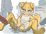 2026 after_sex animal_genitalia animal_penis anthro anthro_on_anthro apron apron_only balls blue_eyes blush bodily_fluids canid canine canine_genitalia canine_penis canis clenched_teeth clothing crowl_(regcron) cum cum_from_ass cum_in_ass cum_inside dialogue domestic_dog english_text erection facial_tuft floppy_ears foreskin fur genital_fluids genitals group hi_res humanoid_genitalia humanoid_penis male male/male male_anthro mammal mostly_nude_male penis perineum red_penis regcron shaking simple_background spread_legs spreading sweat tail tan_balls tan_body tan_fur tan_penis teeth text tuft yellow_body yellow_fur