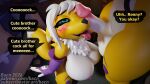 16:9 2026 3d_(artwork) 4k absurd_res anthro areola bacn balls bandai_namco big_breasts black_sclera blender_(artwork) blender_cycles_(artwork) blue_eyes blush bodily_fluids body_worship breasts brother_(lore) brother_and_sister_(lore) canid canine claws cock_drunk cum detailed_background dialogue digimon digimon_(species) digital_media_(artwork) duo english_description english_text erection eyebrows eyewear female fingers fox furniture genital_fluids genital_worship genitals glans glasses hair happy hi_res holding_object huge_breasts humanoid_genitalia humanoid_penis incest_(lore) inside male male/female mammal nipples nude open_mouth penile penis penis_on_face penis_worship precum renamon renamon_(bacn) renny_(bacn) sibling_(lore) sister_(lore) smile speech_bubble tail teeth text url white_body widescreen yellow_body