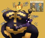absurd_res anthro bear belly belly_grab big_belly big_breasts big_butt bodysuit breasts butt clothing crowundeadcat dialogue domestic_cat duo english_text epic_games exclamation_point eye_scar facial_scar felid feline felis female fist for_a_head fortnite hi_res huge_breasts huge_butt huge_thighs jack-o'-lantern larger_female mammal meme motion_blur nipple_outline object_head one_eye_closed onomatopoeia overweight overweight_female raven_team_leader scar size_difference skinsuit smaller_female sound_effects spanish_text speech_bubble spice_(fortnite) standing text thick_thighs tight_clothing translated wide_hips