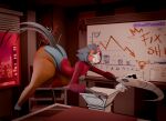3d_(artwork) absurd_res animal_humanoid anthro avian avian_humanoid badtumaki big_butt bird bird_humanoid butt clothed clothing digital_media_(artwork) falling feathers femboy fur grey_body grey_fur hellaverse helluva_boss hi_res huge_butt huge_hips huge_thighs humanoid inside long_tail male owl owl_demon owl_humanoid solo stolas_(helluva_boss) tail thick_thighs wide_hips