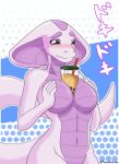  anthro beverage breasts bubble_tea cobra digital_media_(artwork) dumren featureless_breasts female hi_res non-mammal_breasts nude reptile scales scalie smile snake solo unknown_artist 