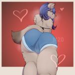  &lt;3 1:1 2020 anthro blue_bottomwear blue_clothing bottomwear butt clothed clothing cutoffs denim denim_clothing dipstick_tail elza_(ishuzoku_reviewers) fur hair hi_res hyaenid ishuzoku_reviewers looking_at_viewer mammal marxx20 multicolored_tail rear_view shorts solo spots spotted_body spotted_fur tail_aside 