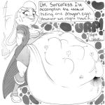  1:1 2020 abdominal_bulge activision afraart anthro belly bianca_(spyro) big_belly breasts clothing digestion dragon english_text female female_pred group hi_res hyper hyper_belly lagomorph leporid mammal midriff monochrome overweight rabbit speech_bubble spyro_reignited_trilogy spyro_the_dragon text video_games vore wand 