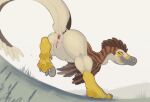 3_toes 4_toes absurd_res animal_genitalia anus avian avian_feet beak bedroom_eyes biped black_body black_claws black_feathers blue_body blue_feathers bodily_fluids brown_anus brown_body brown_feathers brown_feet brown_fur brown_genitals brown_hair brown_scales brown_stripes brown_tail butt claws clitoral_hood clitoris countershading day dewclaw digitigrade dinosaur dripping dromaeosaurid eyelashes feathered_arms feathered_crest feathered_dinosaur feathered_scalie feathered_tail feathered_wings feathers feet female female_feral feral foot_focus fur genital_fluids genitals glistening grass grey_body grey_claws grey_feathers grey_scales hair half-closed_eyes happy head_crest head_feathers hi_res humanoid_genitalia humanoid_genitalia_on_feral humanoid_vulva humanoid_vulva_on_feral kestrel_brownfeather looking_at_viewer looking_back looking_back_at_viewer low-angle_view markings multicolored_body multicolored_feathers narrowed_eyes orange_body orange_feathers outside owishka pawpads paws pink_anus pink_genitals pink_vulva plant plump_labia pose prehistoric_species presenting presenting_anus presenting_hindquarters presenting_vulva pubic_boot purple_body purple_feathers raised_leg raised_tail rear_view red_body red_feathers reptile running saurischian scales scalie scutes seductive sickle_claw simple_background smile smirk soles solo spreading standing striped_body striped_markings striped_tail stripes tail tail_anus tail_feathers tail_markings tail_tuft tailbutt talons tan_body tan_feathers tan_genitals teeth text theropod thick_tail toe_claws toes tuft utahraptor vaginal_fluids vulva white_background white_body white_feathers winged_arms wings y_anus yellow_body yellow_eyes yellow_feathers yellow_feet yellow_sclera