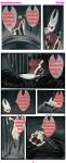 absurd_res anthro arachnid arthropod big_butt black_body butt comic dialogue engine feet female female/female hi_res hollow_knight:_silksong hollow_knight_(character) hollow_knight_(franchise) hornet_(hollow_knight) insect mr_torot soles solo suspension team_cherry void_(hollow_knight)
