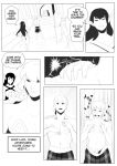  comic corablue dialogue elf english_text female genitals hi_res human humanoid male mammal monochrome not_furry penis text tharkis transformation 