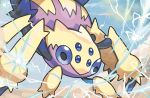  blue_sky bug creature day electricity galvantula gen_5_pokemon no_humans official_art outdoors pokemon pokemon_(creature) pokemon_trading_card_game purple_eyes sky solo spider third-party_source yumi_(poketcg) 