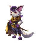  2019 alpha_channel asian_clothing cape clothed clothing domestic_cat east_asian_clothing felid feline felis female fur hair hi_res holding_object holding_weapon juanito_medina katana kemono_heroes light_smile looking_at_viewer mammal melee_weapon miyuki_(kemono_heroes) narrowed_eyes official_art purple_body purple_fur purple_hair samurai simple_background smile smug_face solo standing sword transparent_background warrior weapon white_body white_fur yellow_eyes 