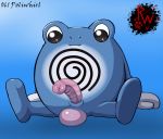  2020 amphibian animal_genitalia balls digital_media_(artwork) erection feral genitals hi_res male nintendo penis pok&eacute;mon pok&eacute;mon_(species) poliwhirl rapistwerewolf simple_background solo translucent translucent_penis video_games 