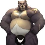  1:1 anthro biped black_nose brown_body brown_fur censored fur galvinwolf kemo_coliseum male mammal multicolored_body multicolored_fur musclegut muscular muscular_male nude overweight overweight_male scar solo tan_body tan_fur tharsix two_tone_body two_tone_fur ursid 