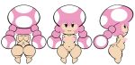  anus areola belly big_butt blush butt female front_view genitals hair humanoid lil_scooter56 mammal mario_bros navel nintendo nipples not_furry pink_hair plump_labia puffy_nipples pussy rear_view side_view simple_background thick_thighs toad_(mario) toadette video_games wide_hips 