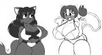  big_breasts bovid bovine breasts cattle clothing fan_character female happy huge_breasts jmynstyx lingerie lucy_the_wolf mammal mature_female may_the_cow monochrome smile sonic_the_hedgehog_(series) 