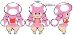  anus areola belly big_butt blush butt clothing female front_view genitals hair humanoid lil_scooter56 mammal mario_bros navel nintendo nipples not_furry pink_hair plump_labia puffy_nipples pussy rear_view side_view simple_background thick_thighs toad_(mario) toadette video_games wide_hips 