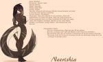  brown_body brown_scales digital_media_(artwork) english_text female heterochromia hi_res looking_at_viewer markings neerishia scales scalie smile solo text tribal zetsuboucchi 