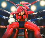  anthro boxing breasts clothed clothing crossgender echidna feliscede female knuckles_the_echidna mammal monotreme muscular muscular_female ring solo sonic_the_hedgehog_(series) sport topless 