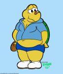  anthro belly belly_grab big_belly bottomwear clothed clothing grabbing keioh koopa koopa_troopa koops male mario_bros moobs nintendo obese overweight paper_mario reptile scalie shell shirt shorts solo text thick_thighs topwear turtle url video_games wide_hips 