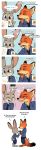  ... absurd_res anthro barefoot blush bodily_fluids canid canine cellphone clothed clothing comic dialogue disney duo english_text fox fully_clothed fur grey_body grey_fur hatershatesarea hi_res holding_cellphone holding_cup holding_object holding_phone judy_hopps lagomorph leporid mammal nick_wilde orange_body orange_fur phone rabbit red_fox speech_bubble standing sweat sweatdrop text thought_bubble zootopia 