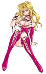  artist_request blonde_hair boots breasts cameltoe cross-laced_clothes cross-laced_footwear elbow_gloves gloves kujaku_mai lace-up_boots large_breasts long_hair no_bra pink_footwear solo thigh_boots thighhighs yuu-gi-ou yuu-gi-ou_duel_monsters 