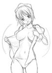  a1 breasts greyscale large_breasts long_sleeves monochrome no_bra no_pants open_clothes open_shirt panties shirt siesta sketch solo underwear undressing zero_no_tsukaima 