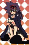  bad_id bad_pixiv_id breasts coat genderswap genderswap_(mtf) green_eyes large_breasts mariru nipples open_mouth otogi_ryuuji solo thighhighs torn_clothes yuu-gi-ou yuu-gi-ou_duel_monsters 