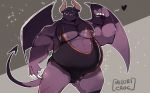  &lt;3 2020 absurd_res anthro belly bulge dragaux dragon hi_res humanoid_hands male midoricrocodile moobs nintendo nipples overweight overweight_male purple_body ring_fit_adventure solo video_games wrestling_singlet 
