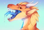  2020 arsauron digital_media_(artwork) dragon fur furred_dragon greame headshot_portrait hi_res horn open_mouth portrait teeth tongue 