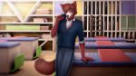 16:9 3d_(artwork) anthro bottomwear canid canine classroom clothed clothing digital_media_(artwork) fox fully_clothed fur green_eyes hi_res la_volpe looking_at_viewer male mammal mr_russard orange_body orange_fur pants red_body red_fur school shirt smile solo teacher the_mysteries_of_alfred_hedgehog topwear white_body white_fur 