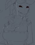  2016 big_breasts breasts clothed clothing creepy elemental_creature elemental_humanoid female flora_fauna floran hi_res humanoid leaf plant plant_humanoid sketch smile starbound tinyfaceart video_games water wet 