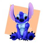  1:1 2018 4_fingers alien ambiguous_gender black_claws black_eyes blue_body blue_fur blue_nose blue_pawpads chest_tuft claws digital_drawing_(artwork) digital_media_(artwork) disney experiment_(lilo_and_stitch) fingers fluffy fur head_tuft hi_res kenobear lilo_and_stitch looking_at_viewer notched_ear outline pawpads simple_background sitting smile solo stitch_(lilo_and_stitch) toe_claws tuft 