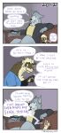  2020 bodily_fluids canid canine canis comic domestic_ferret english_text hi_res josiah_(themuffinly) mammal muffin_(themuffinly) mustela mustelid musteline saliva teenager text themuffinly wolf young 