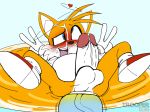  abdominal_bulge ahegao anal anus balls big_penis blush bodily_fluids chao_(sonic) cum cum_on_face duo genital_fluids genitals hi_res huge_penis humanoid_genitalia humanoid_penis hyper hyper_genitalia hyper_penis looking_pleasured male male/male miles_prower penis sonic_the_hedgehog_(series) trooper036 vein veiny_penis 