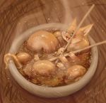  bowl chopsticks drawing food illustration mammal mustelid naviwavi noodle soup steam 