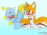  balls big_penis blush chao_(sonic) duo genitals hi_res huge_penis humanoid_genitalia humanoid_penis hyper hyper_genitalia hyper_penis male male/male miles_prower penis sonic_the_hedgehog_(series) trooper036 vein veiny_penis 