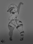  3:4 anthro big_breasts breasts equid equine female fishnet friendship_is_magic hi_res lefthighkick mammal monochrome my_little_pony nipple_piercing nipples piercing solo thick_thighs wide_hips zebra zecora_(mlp) 