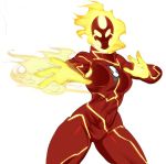  2019 alien alien_humanoid ben_10 breasts cartoon_network casual_nudity elemental_creature elemental_humanoid featureless_breasts featureless_crotch female fire fire_creature fire_humanoid gwen_tennyson heatblast hi_res humanoid multicolored_body not_furry pyronite red_body red_skin riipley simple_background two_tone_body white_background yellow_body yellow_skin 