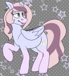  2019 caffie_(mamas_art) cutie_mark digital_media_(artwork) equid equine fan_character feathered_wings feathers female feral hair mamas_art mammal multicolored_hair my_little_pony pterippus simple_background smile solo teeth wings 