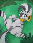  equid equine female feral friendship_is_magic genitals hi_res lying mammal my_little_pony nude on_back pearlyiridescence pussy spread_legs spreading zebra zecora_(mlp) 