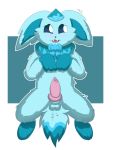  3:4 animal_genitalia animal_penis begging begging_pose blue_body blue_eyes blue_fur blush canine_penis chest_tuft cute_fangs ears_down eevee eeveelution feral fluffy fluffy_tail fur genitals glaceon h2o2 hi_res hybrid male nintendo open_mouth penis pivoted_ears pok&eacute;mon pok&eacute;mon_(species) pose shiver_(shivereevee) shy solo tuft video_games 