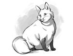  belly big_belly canid canine featherhead female feral fox mammal monochrome obese overweight overweight_female sitting solo 