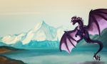  claws day detailed_background digital_media_(artwork) dragon hagalazka hi_res horn membrane_(anatomy) membranous_wings outside scalie sky western_dragon wings 