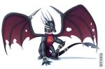  2019 4_toes absurd_res activision claws cynder digital_media_(artwork) dragon female feral groxikavondarkside hi_res horn membrane_(anatomy) membranous_wings scalie simple_background solo spines spyro_the_dragon toes video_games western_dragon white_background wings yellow_eyes 